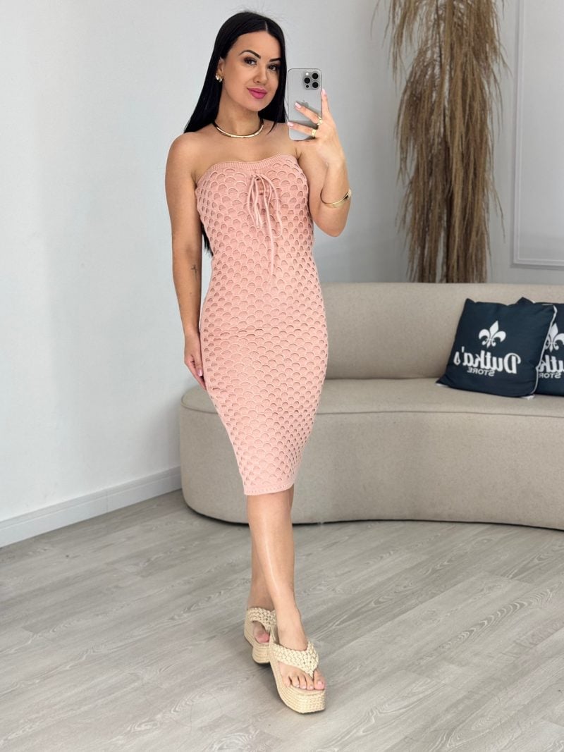 vestido modal furadinho laranja 823