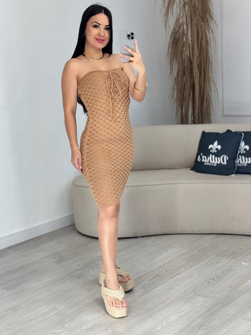 vestido modal furadinho laranja 823