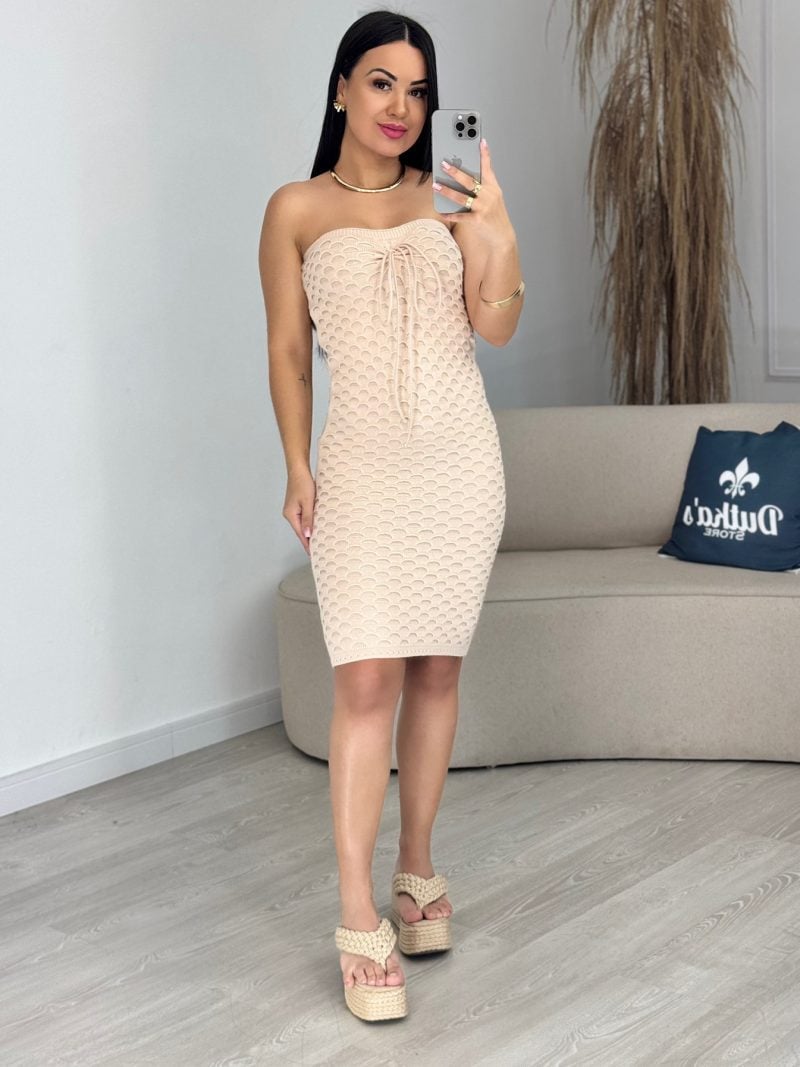 vestido modal furadinho laranja 823