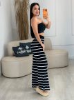 calça modal listra preta com branca 907