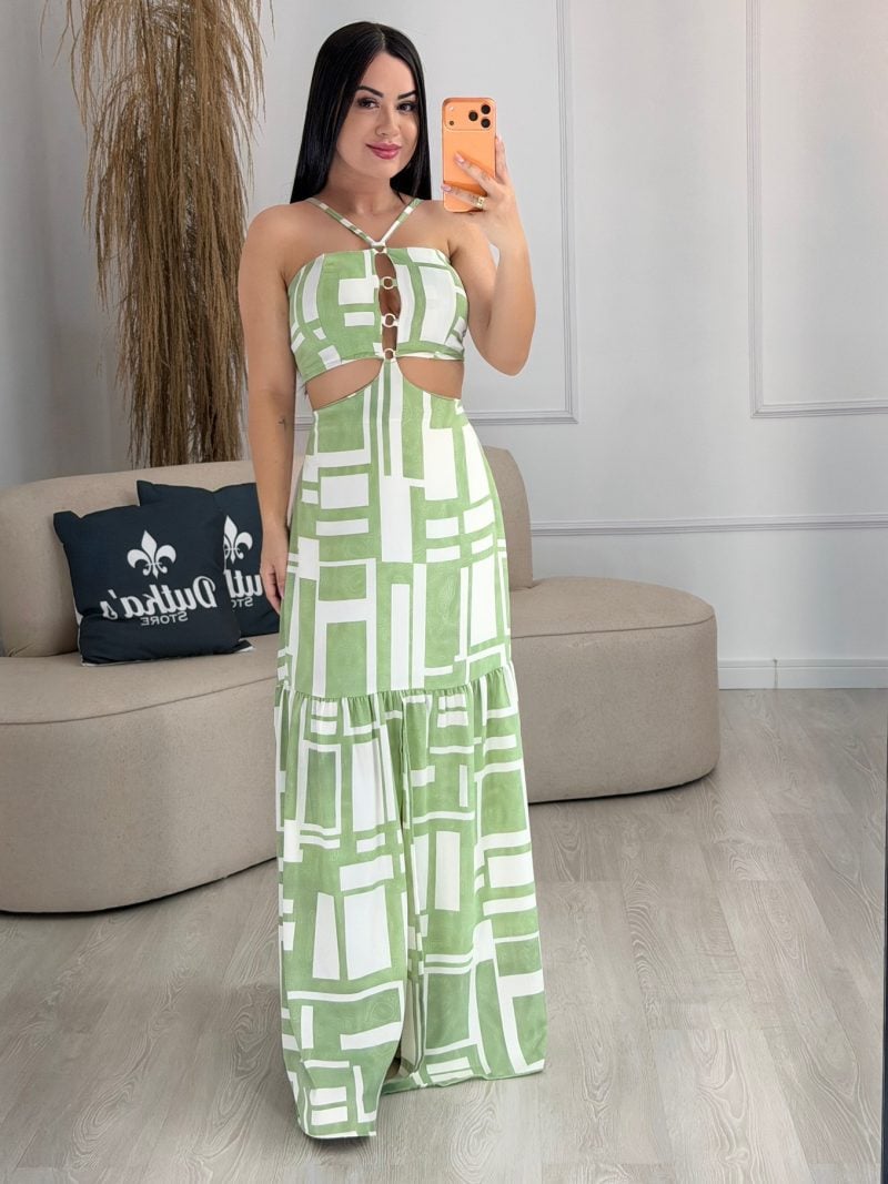 vestido argola bege com rosa 943