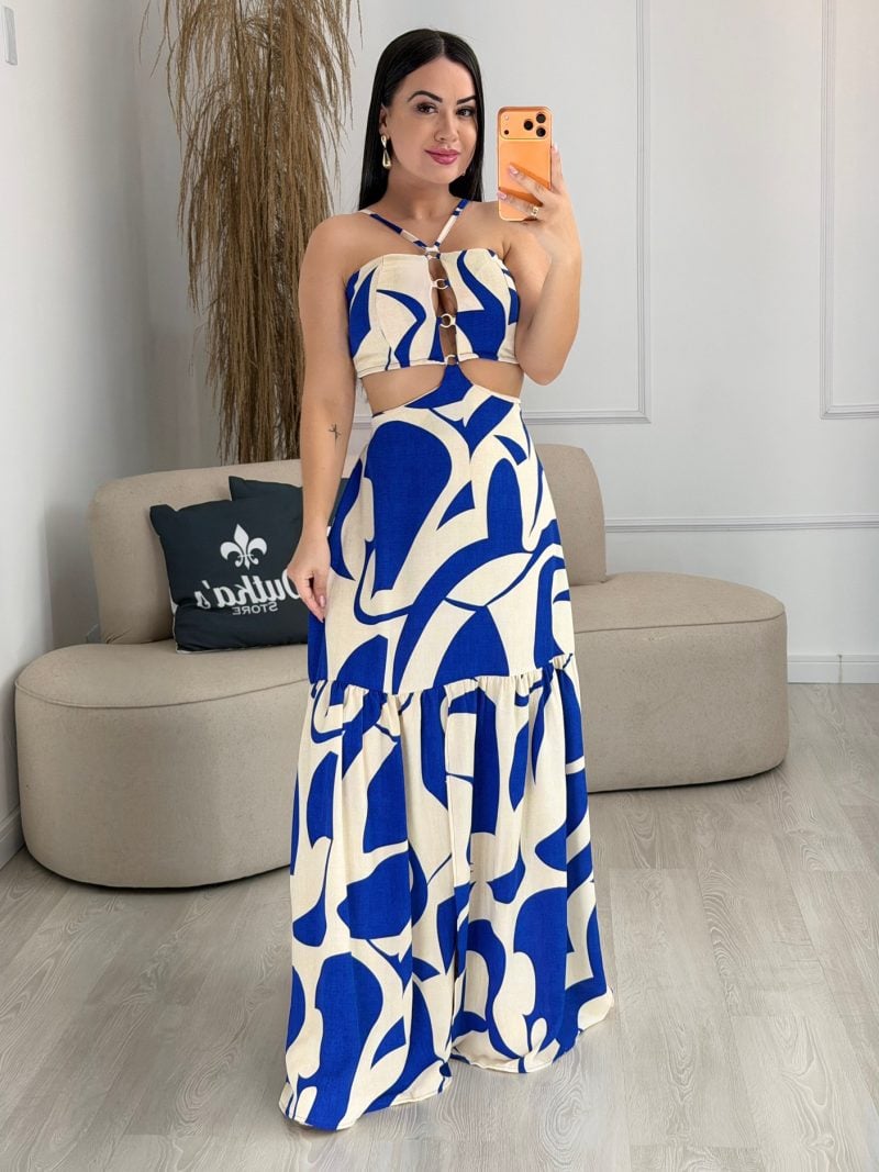 vestido argola bege com rosa 943