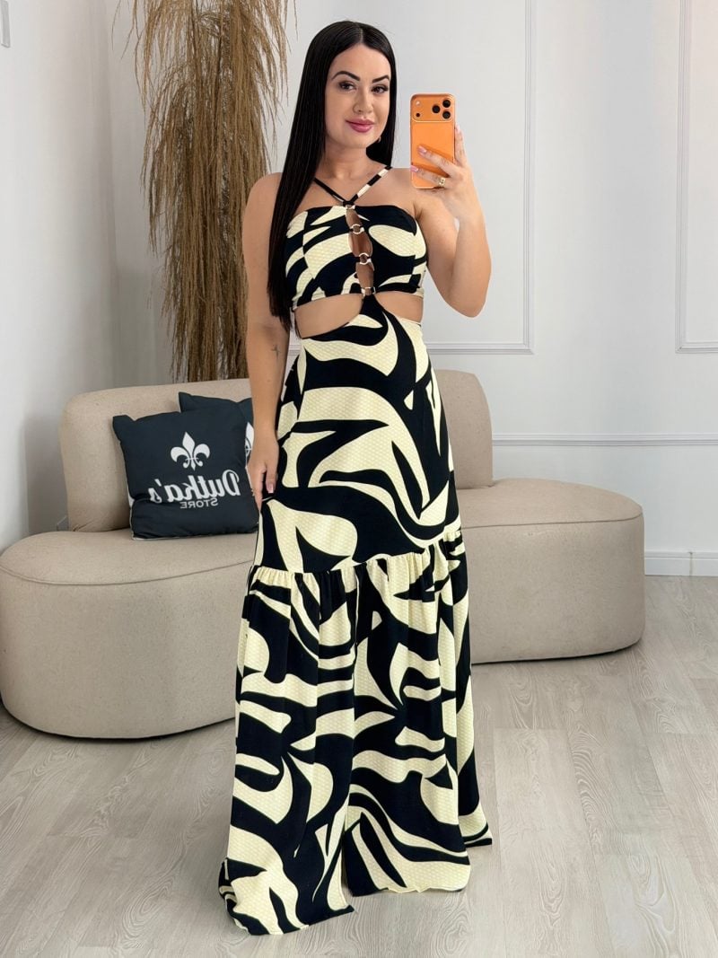 vestido argola bege com rosa 943