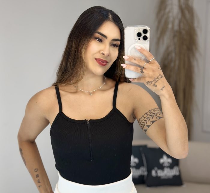 body alcinha zíper azul 998