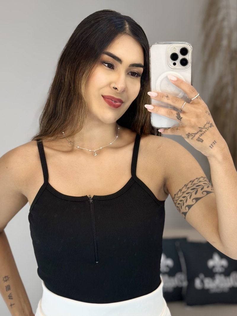 body alcinha zíper azul 998