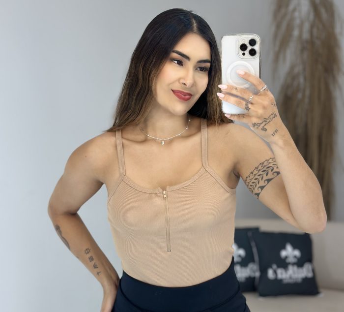 body alcinha zíper azul 998