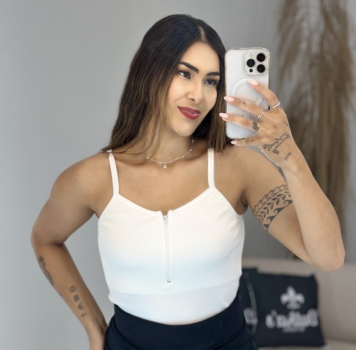 body alcinha zíper azul 998