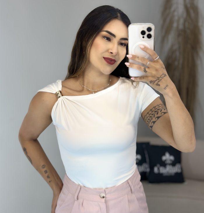blusa detalhe dourado rosa 985