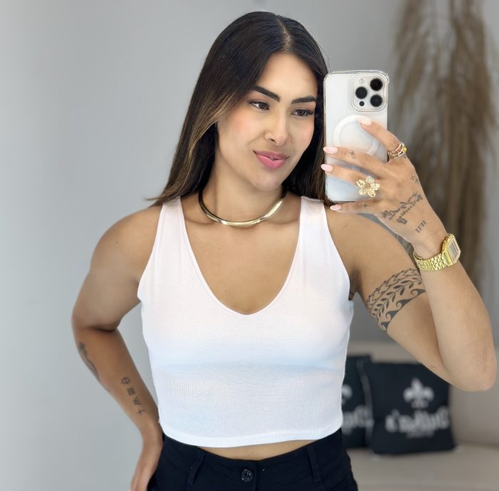 cropped canelado preto 1004