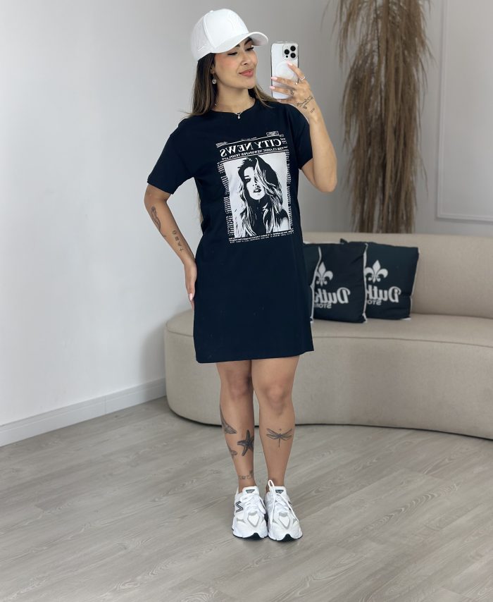 camisetão edna preto 850 camisetão edna preto 850