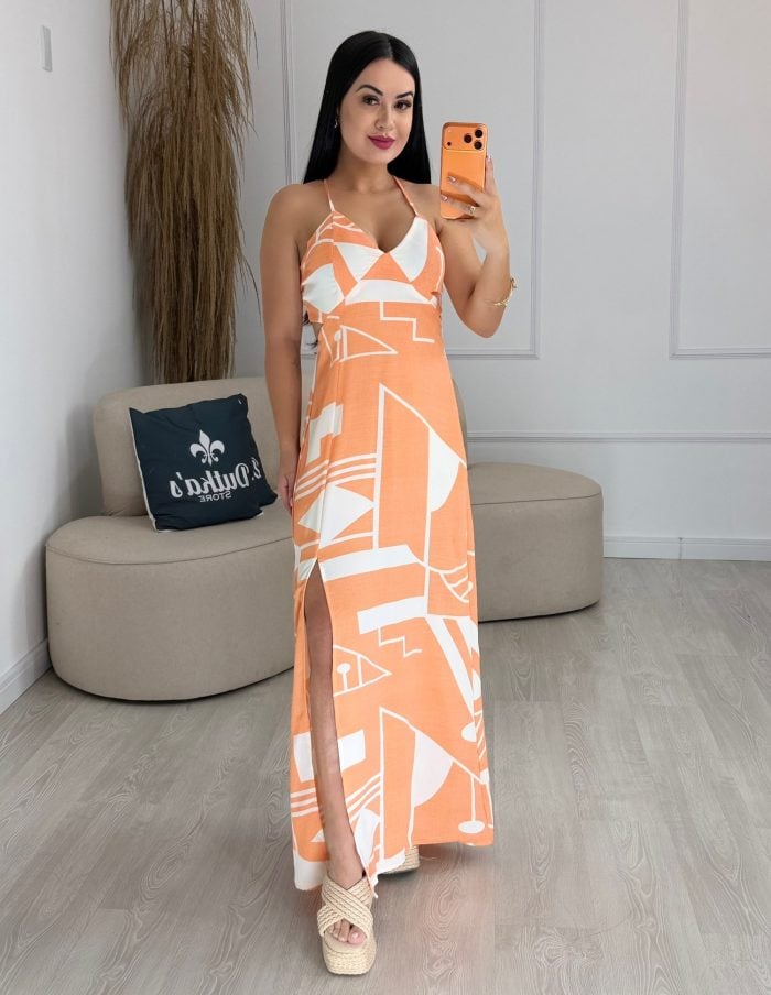 vestido samanta rosa com bege 1191