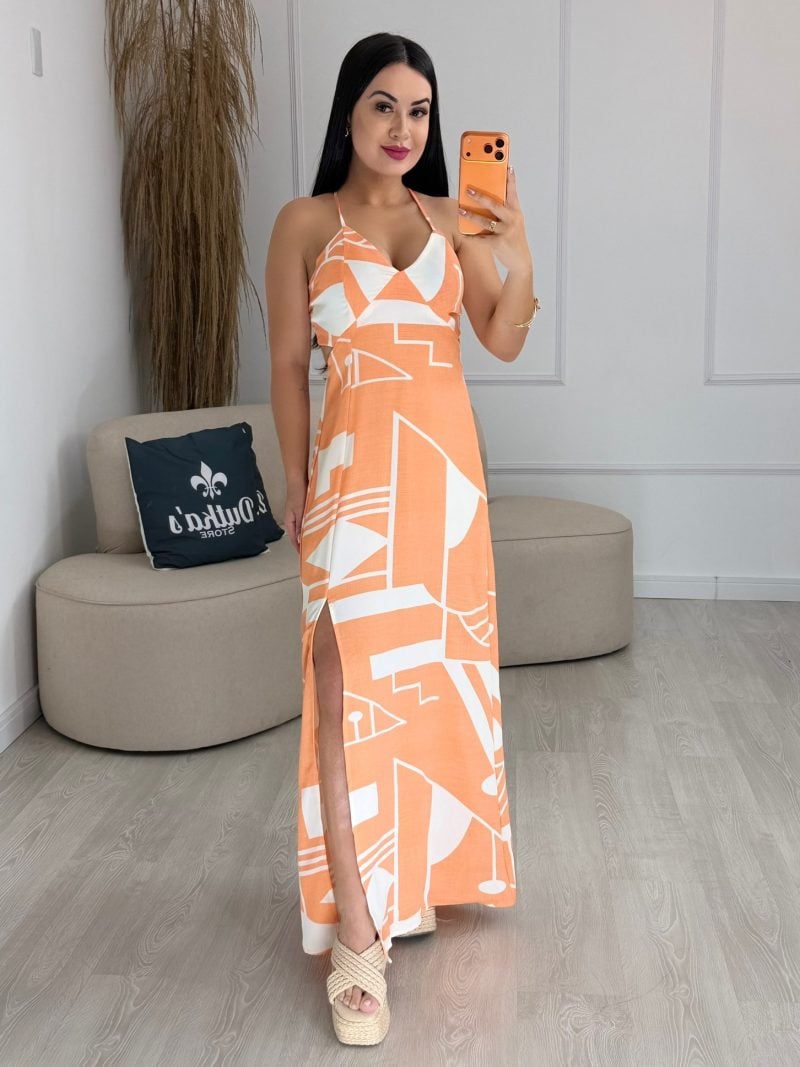 vestido samanta rosa com bege 1191