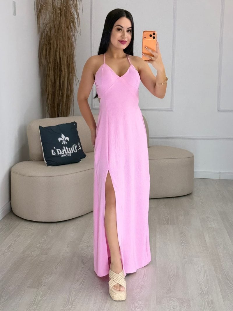 vestido samanta rosa com bege 1191