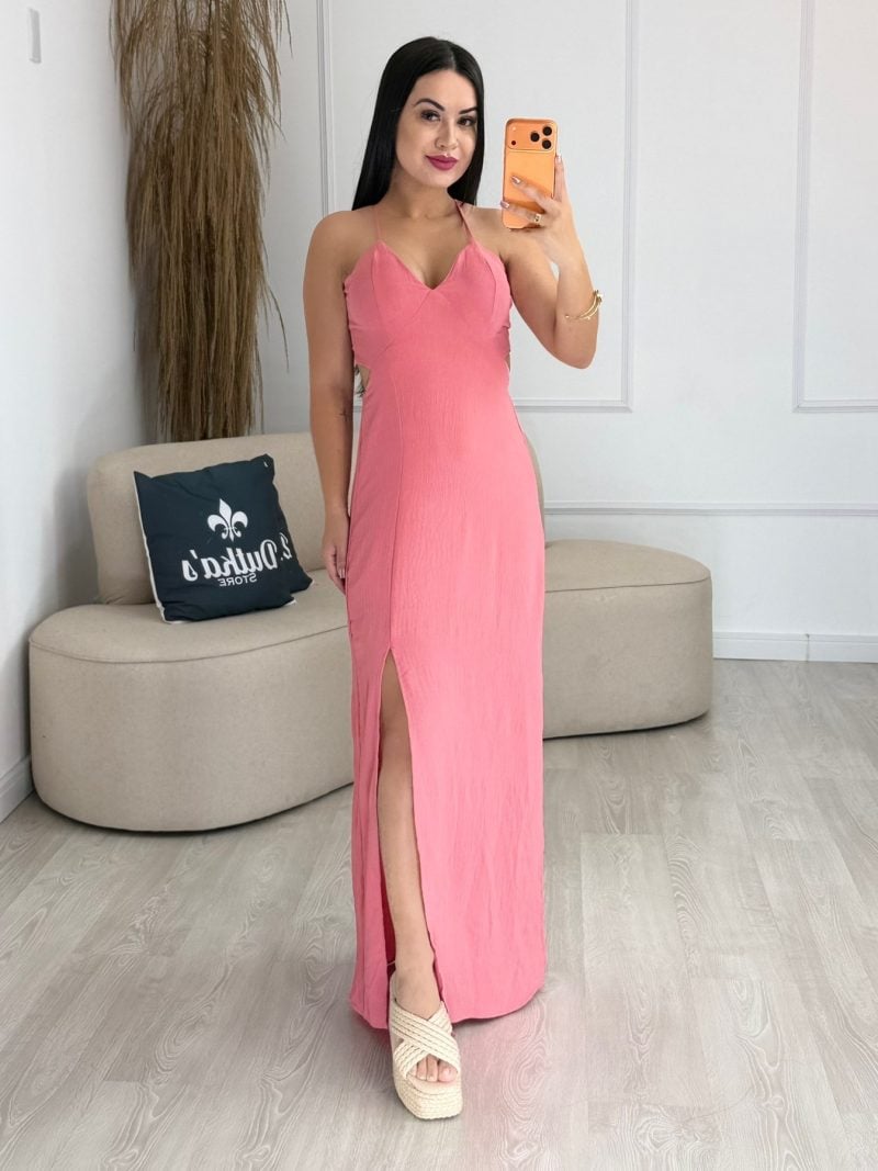 vestido samanta rosa com bege 1191