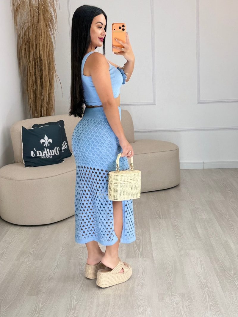 conjunto modal flor vermelho 1145