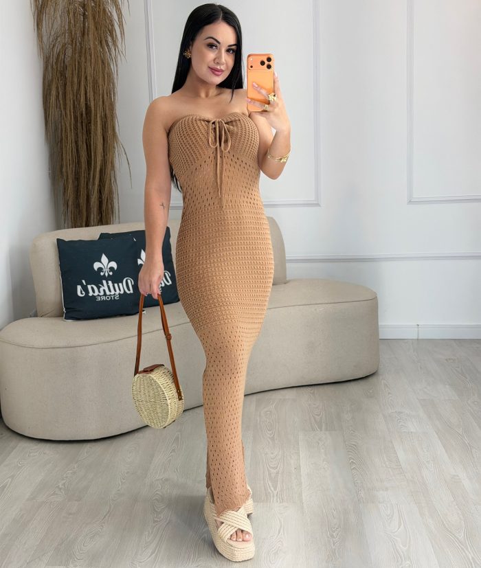 vestido modal furadinho verde 1034