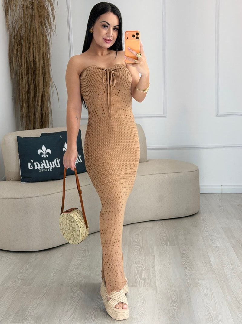 vestido modal furadinho verde 1034