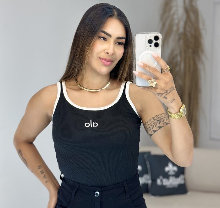 regata alo canelada preta 1006 regata alo canelada preta 1006