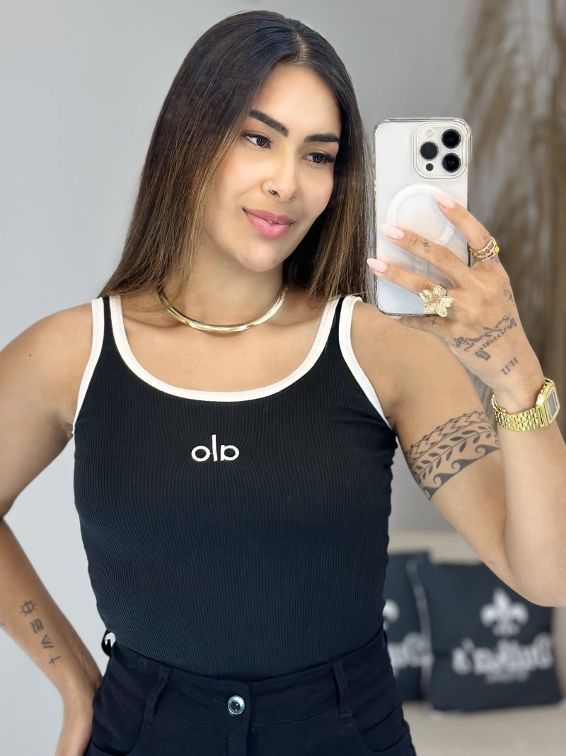 regata alo canelada preta 1006