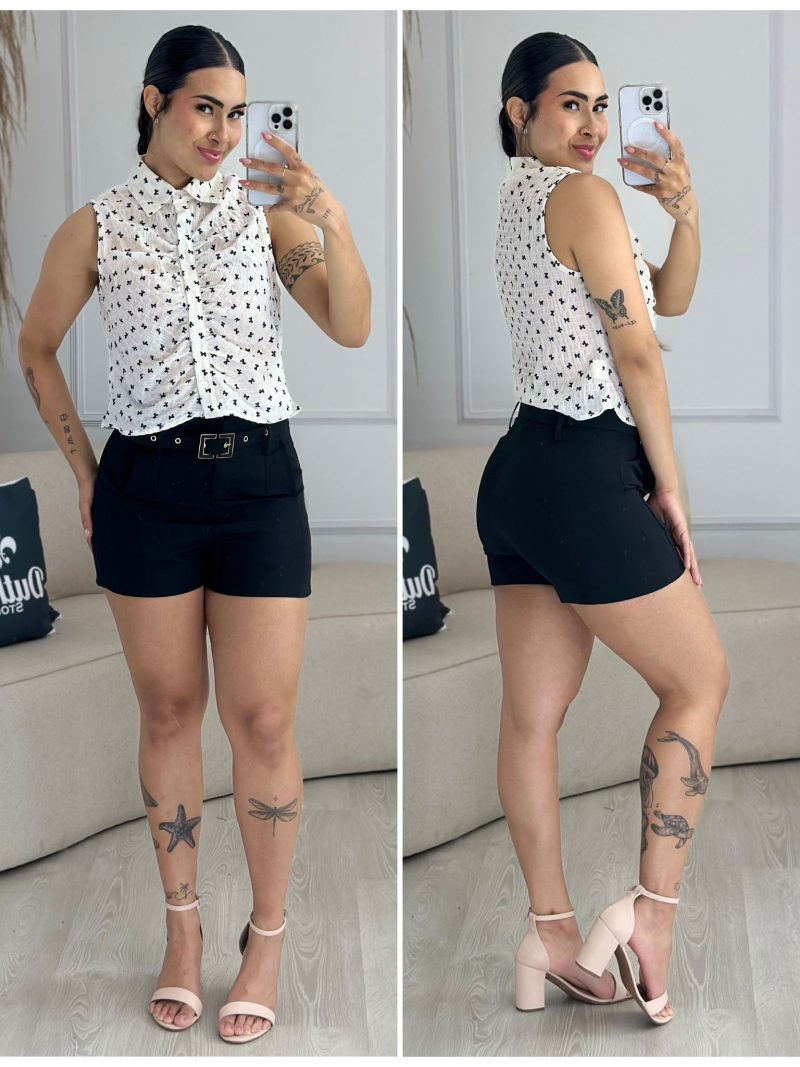 shorts alfaiataria com cinto 1063