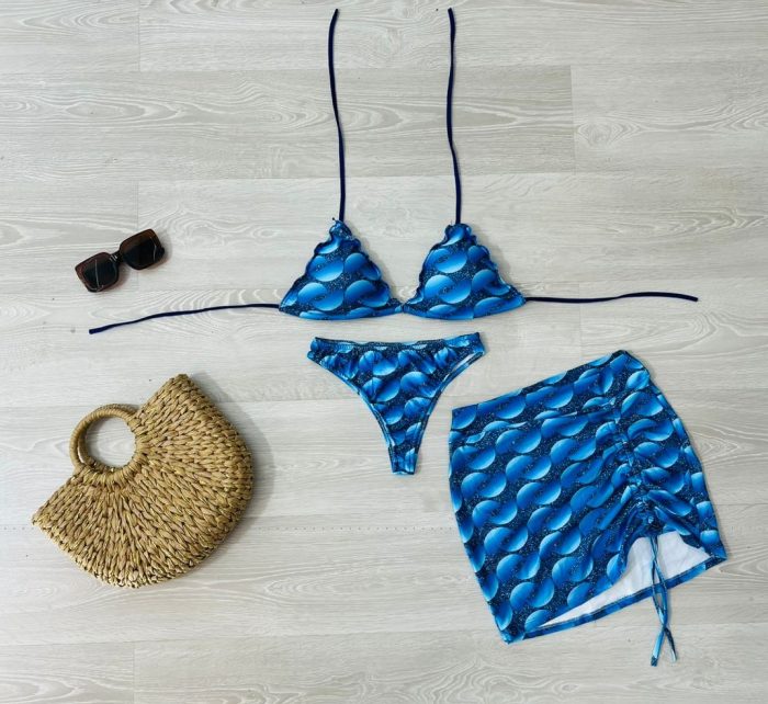 conjunto biquini com saia azul 1326 conjunto biquini com saia azul 1326