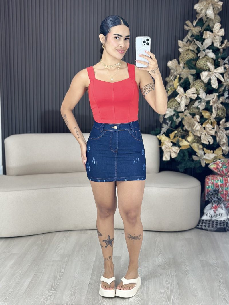 cropped regata com bojo vermelho 1279