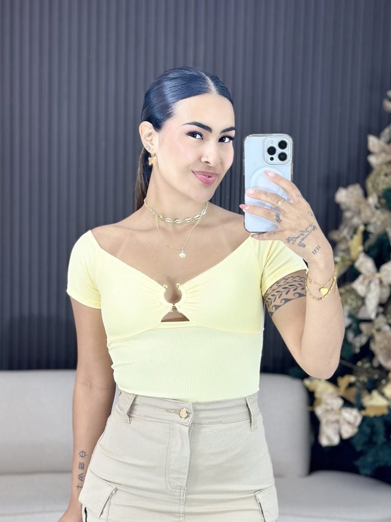 body ombro a ombro amarelo 1371