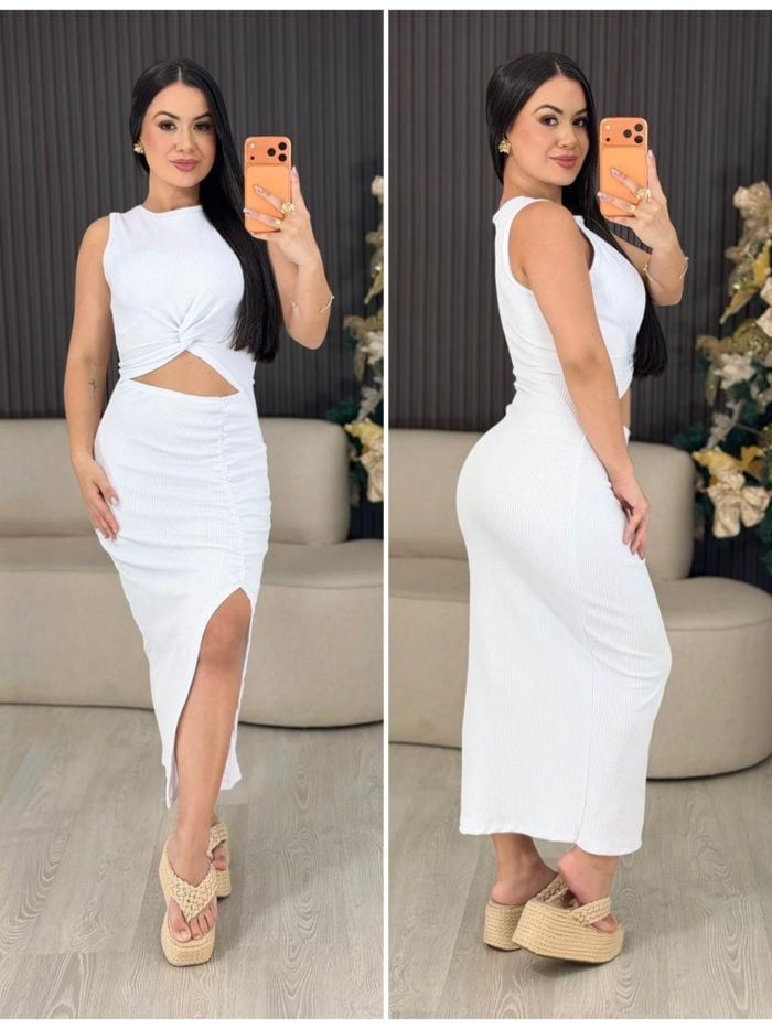 vestido midi fenda branco 1597 vestido midi fenda branco 1597