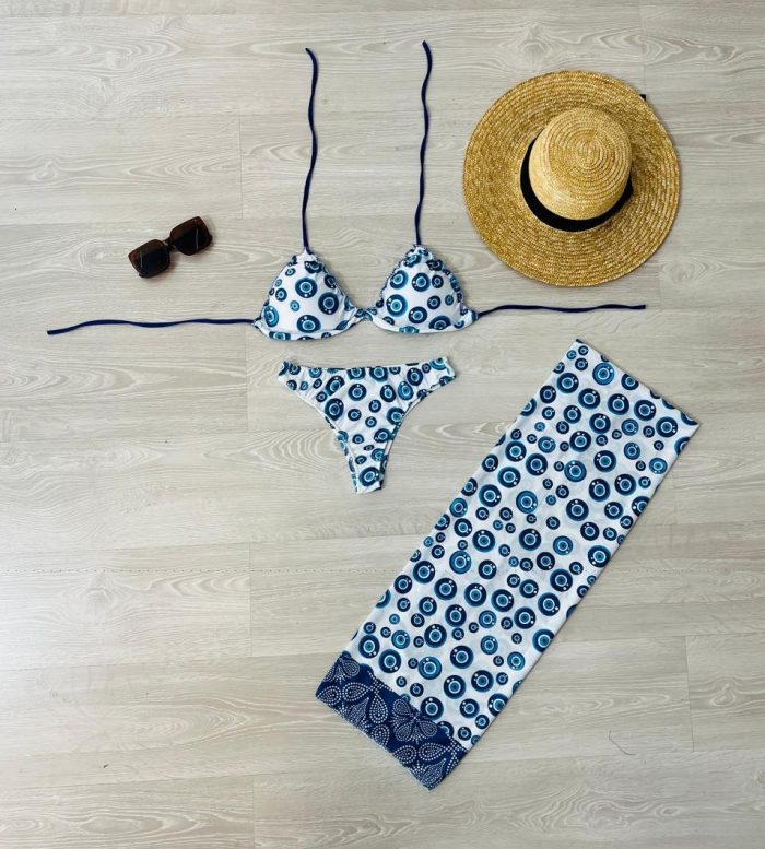 conjunto biquini com canga olho grego 1315