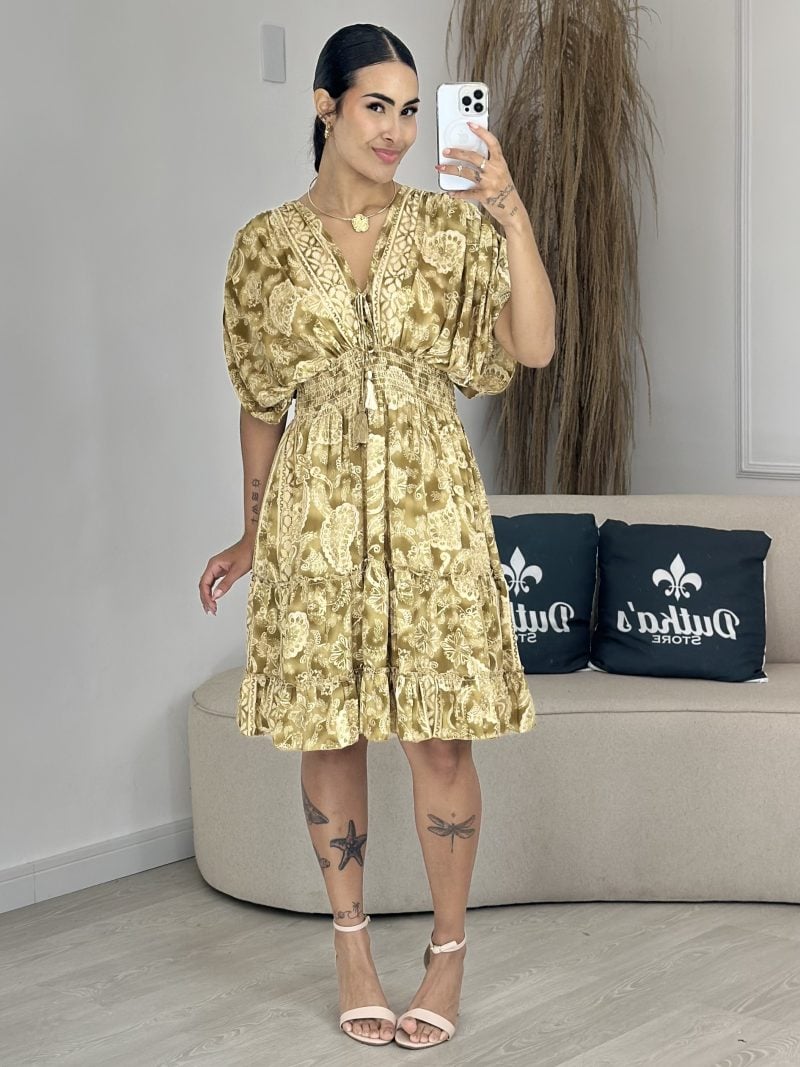 vestido indiano curto marrom 1246