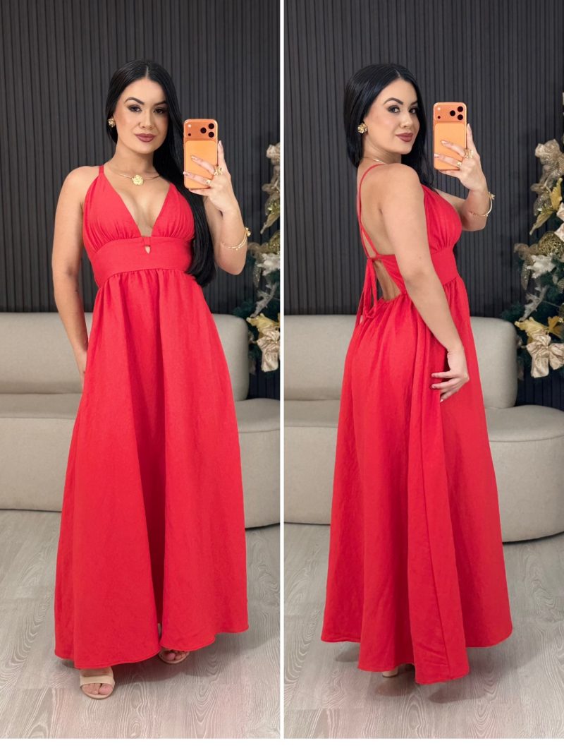 vestido longo sophia vermelho 6011