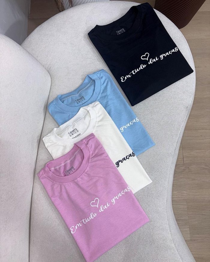 t shirt em tudo dai graça azul bebe 1518