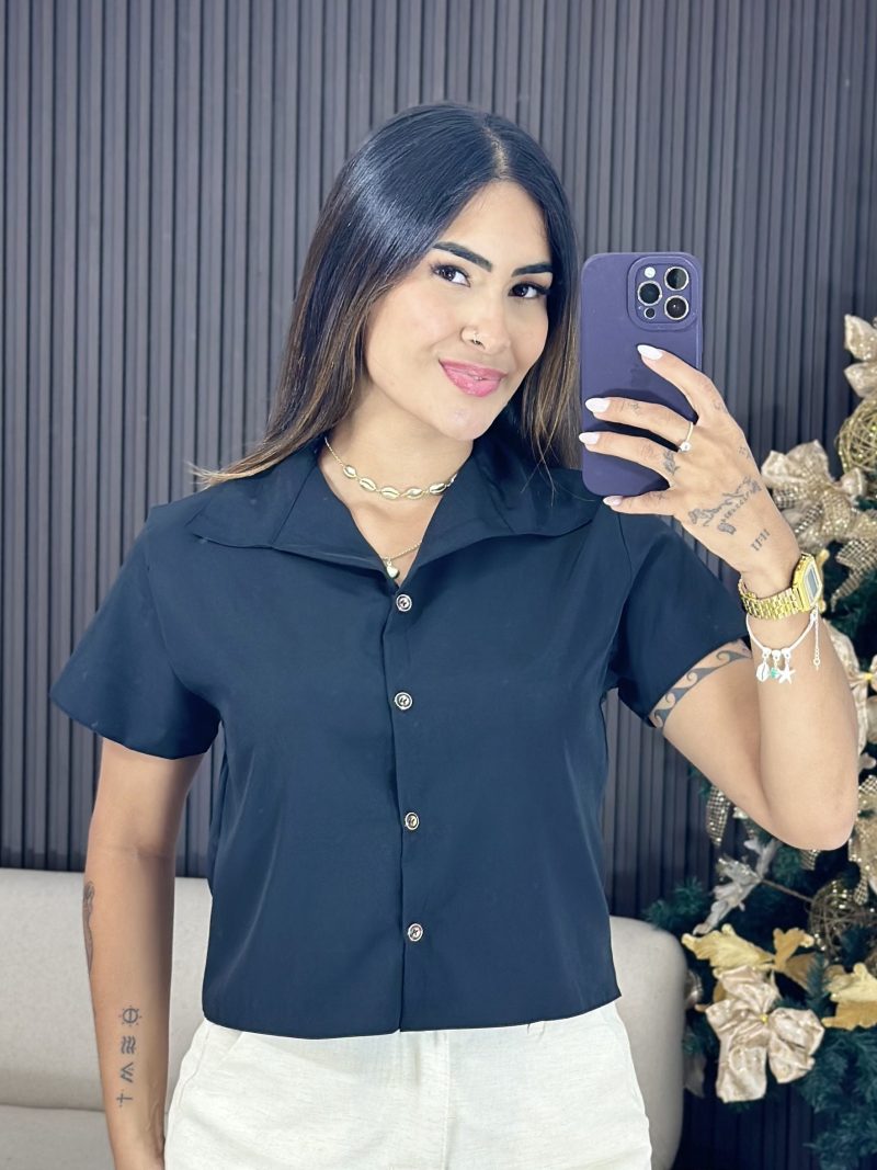 cropped camisa preto 1634