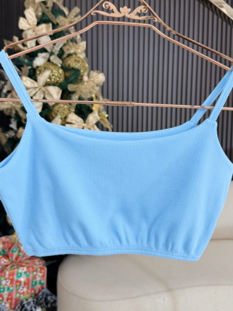 top alcinha canelado azul 1474