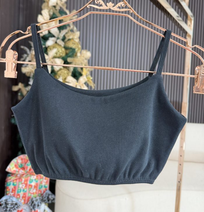 top alcinha canelado preto 1481