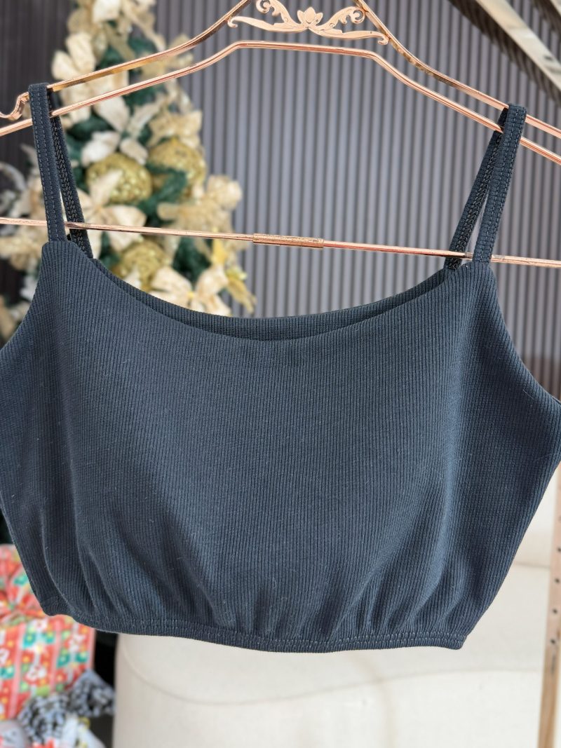 top alcinha canelado preto 1481