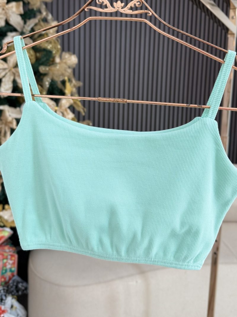 top alcinha canelado verde 1475