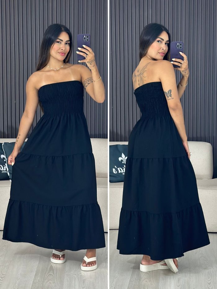 vestido tomara que caia duas marias preto 4034