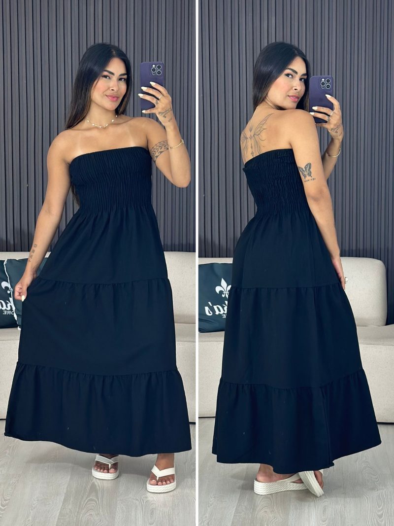 vestido tomara que caia duas marias preto 4034