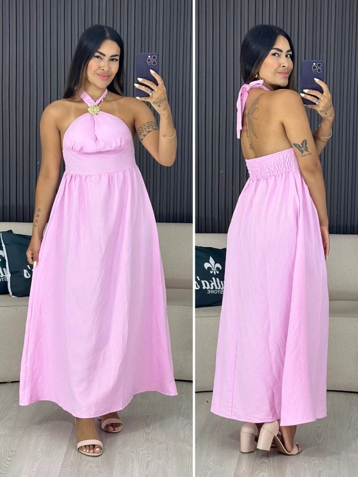vestido longo rosa bb 1756 vestido longo rosa bb 1756