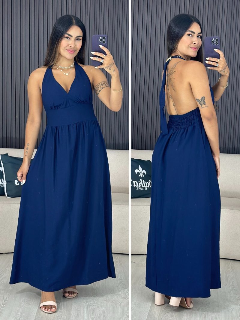 vestido longo azul 1754