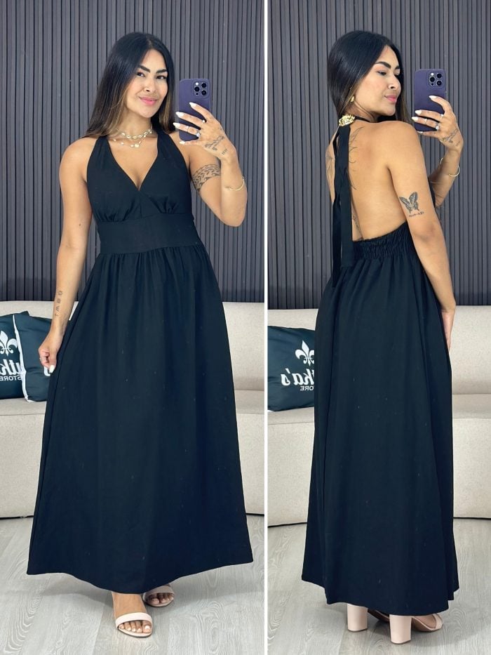 vestido longo preto 1755 vestido longo preto 1755