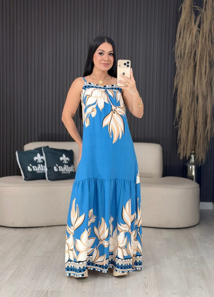 vestido longo alcinha azul claro 1770