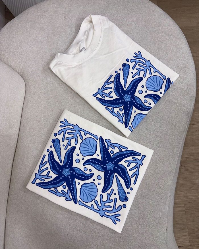 t shirt fundo do mar estrela 4055