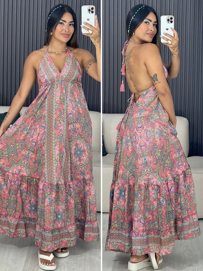 vestido indiano airon rosa 6124