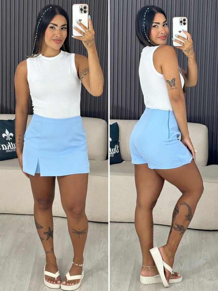 shorts saia alfaiataria nude 6162