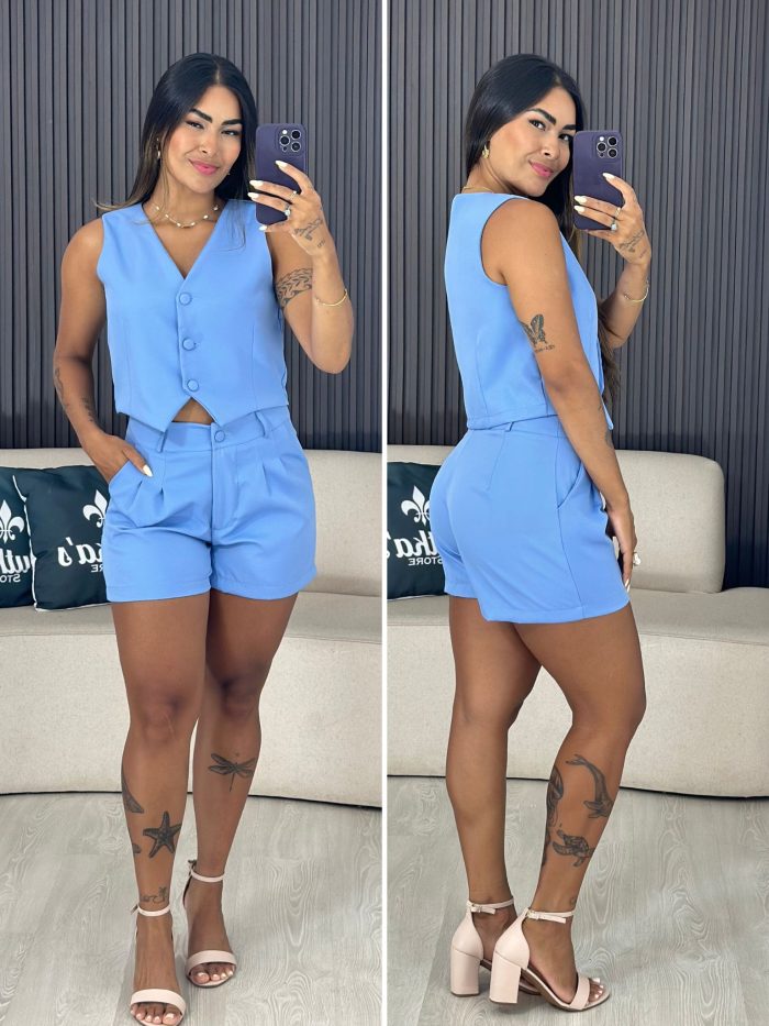 conjunto alfaiataria colete e shorts marrom 6035 (cópia)