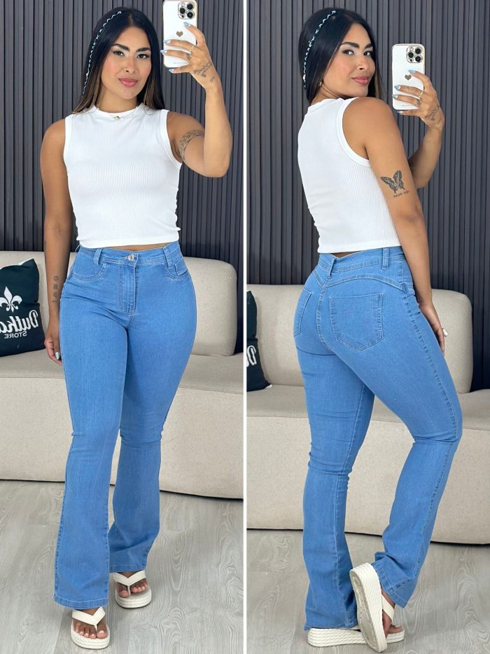 calça flare jeans claro 6205 calça flare jeans claro 6205