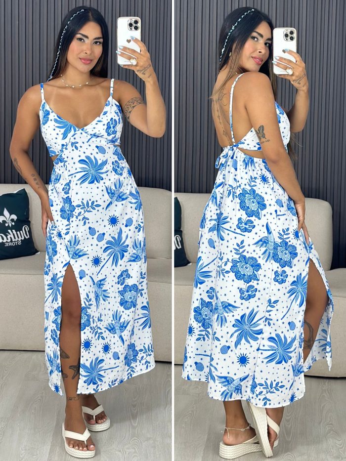 vestido summer azul e branco 6210 vestido summer azul e branco 6210