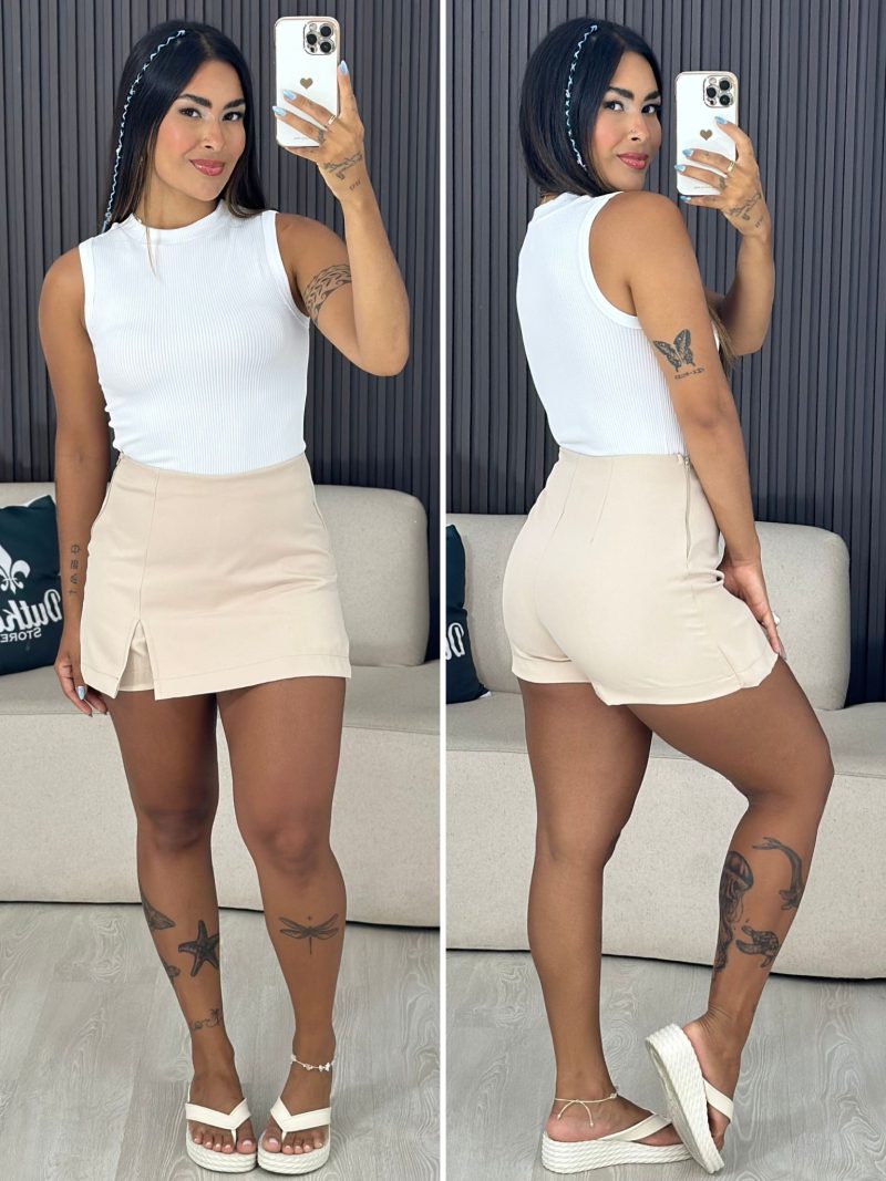 shorts saia alfaiataria nude 6162